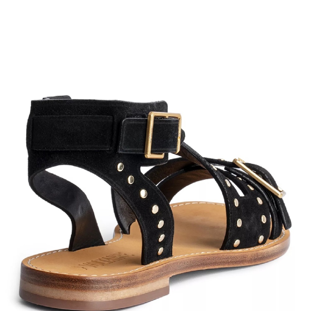 🖤💛 Zadig & Voltaire | Women's Cecilia Studded Strap Sandals ✨ - Picture 4 of 12